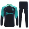 Barcelona Training Sweatshirts Quarter-zip 2023-24 Schwarze Für Herren